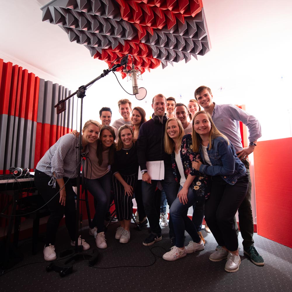Music group at SoundReplay recording studio
